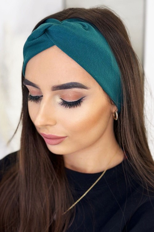 Bawełniana zielona opaska na głowę Maila-1 1722  | 1165-U