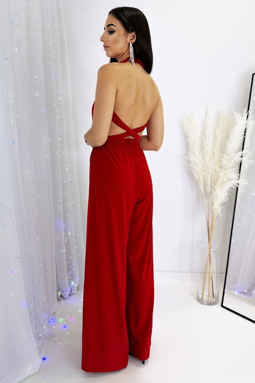 Czerwony kombinezon z szerokimi nogawkami Fantastic-4 1749  | 1189-U