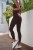 Czekoladowe elastyczne legginsy push-up Wish-4 2411  | 1305-34