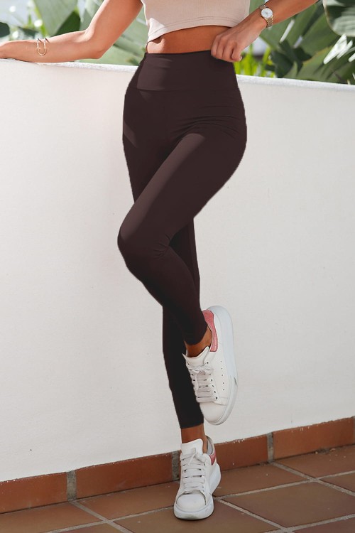 Czekoladowe klasyczne legginsy push-up Naomar-3 2415  | 1309-34