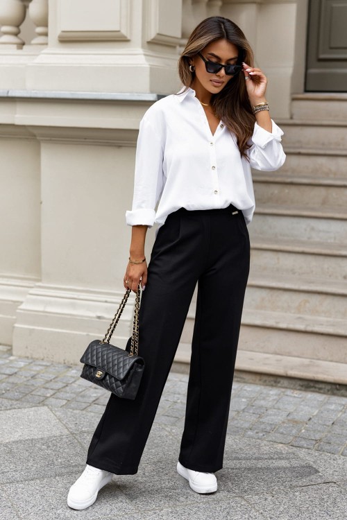 Biała koszula Emilie ze złotymi guzikami-4 2494  | 1317-S/M