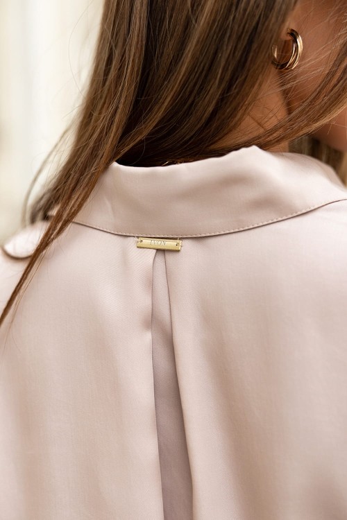 Beżowa koszula Emilie ze złotymi guzikami-6 2511  | 1334-S/M