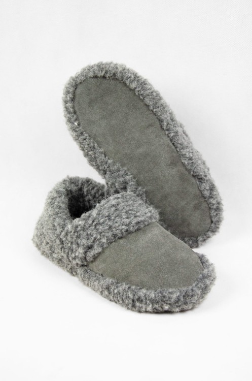 Maleni pantofle wełniane pełne z irchą szare 1.jpg
