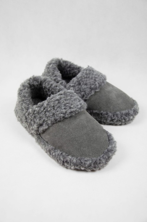 Maleni pantofle wełniane pełne z irchą szare 3.jpg