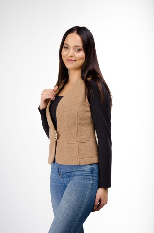 Maleni kamizelka wełniana Iga camel 1.jpg