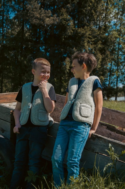 Kamizelka dziecięca wełniana Tatry MINI szara 4