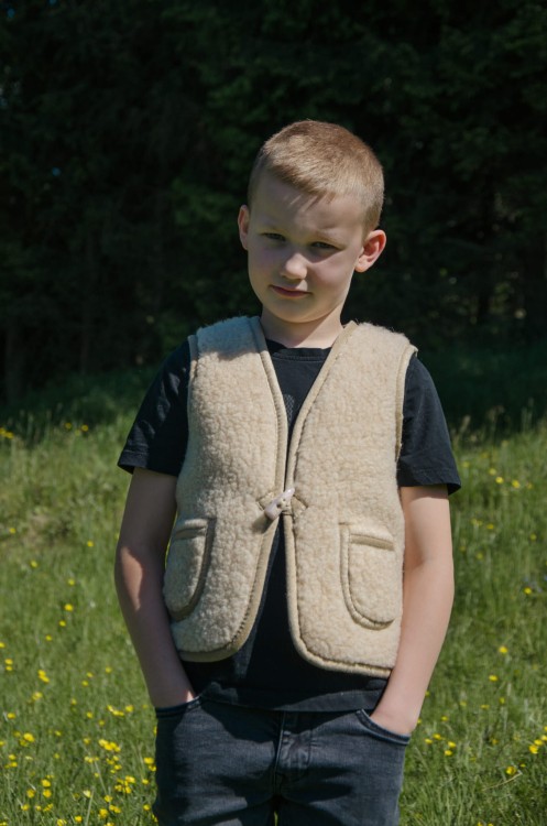 Kamizelka dziecięca wełniana Tatry MINI beżowy 3