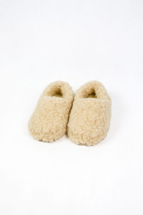 Papcie wełniane dziecięce beż 1