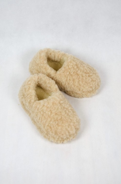 Papcie wełniane dziecięce beż 3