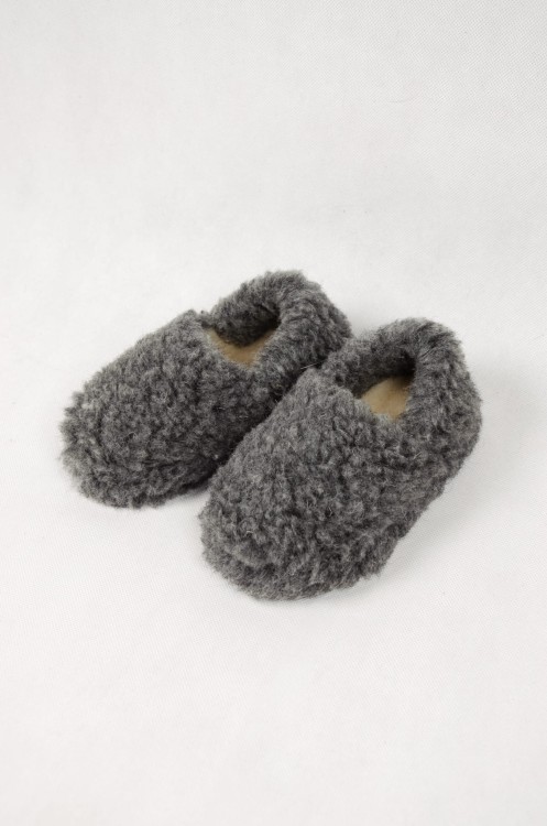 Papcie wełniane dziecięce grafit