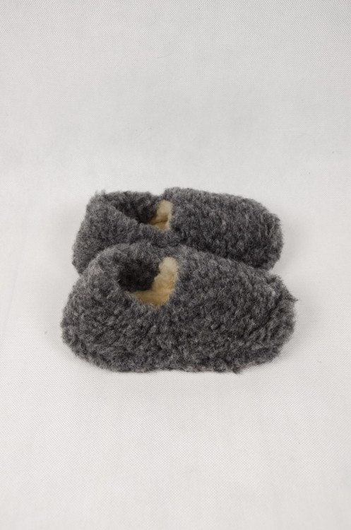 Papcie wełniane dziecięce grafit 3