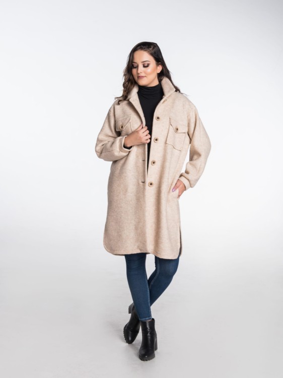Maleni Koszula – płaszcz z wełny beżowa 5