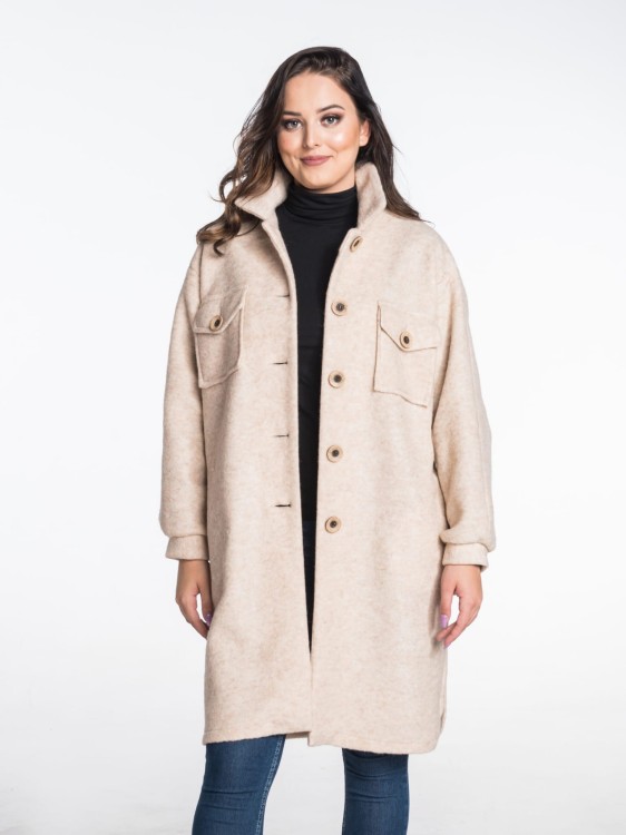 Maleni Koszula – płaszcz z wełny beżowa 3