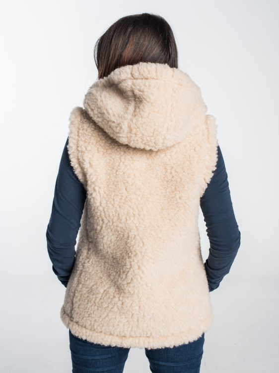 Kamizelka Merynos z kapturem beżowa 1.jpg