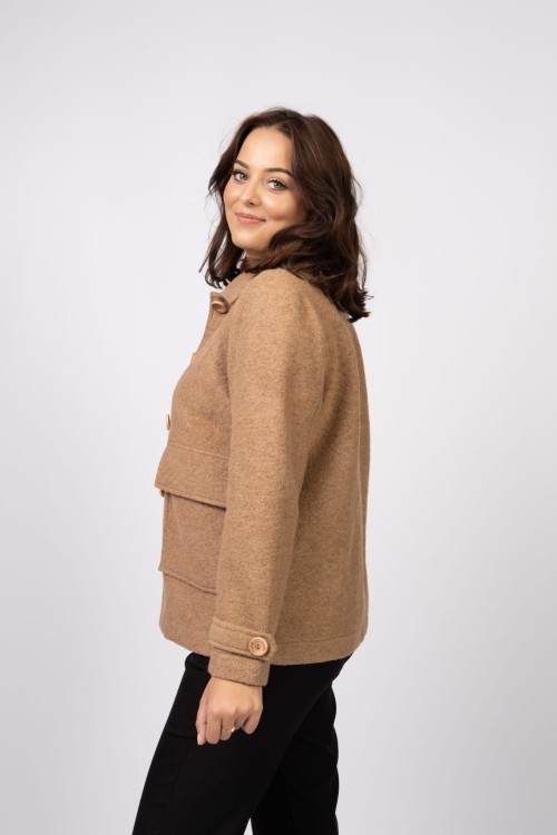 Maleni wełniana kurtka damska Porto – 100% wełna w kolorze camel 2.jpg