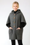 Claudia kamizelka-poncho z kapturem - popielaty