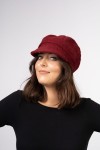Kaszkiet damski z wełny bordowy