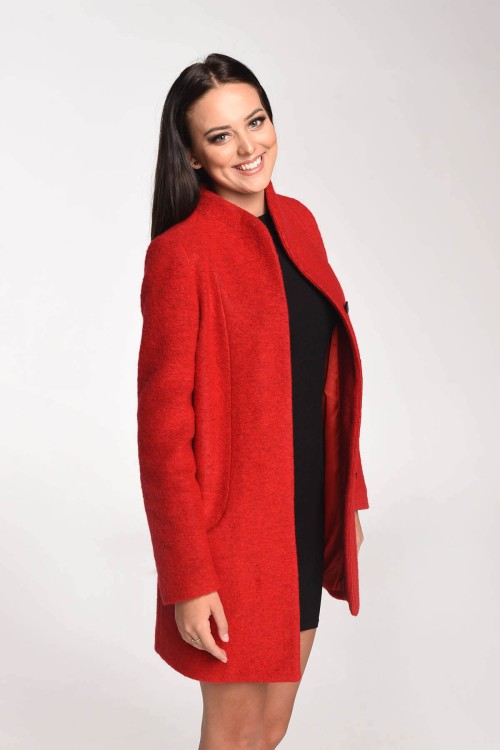 Maleni Kurtka wełniana Vera czerwona