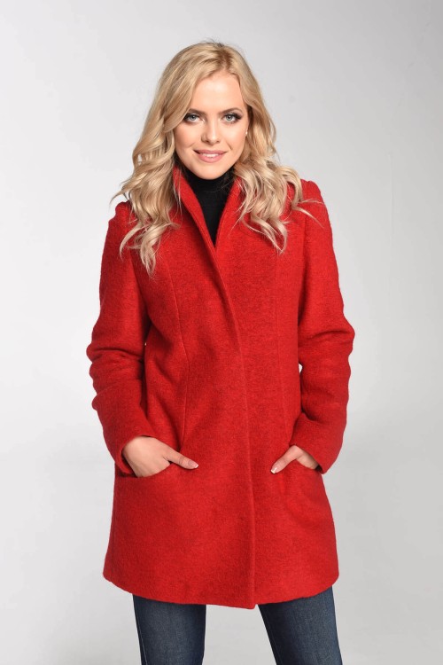 Maleni Kurtka wełniana Vera czerwona