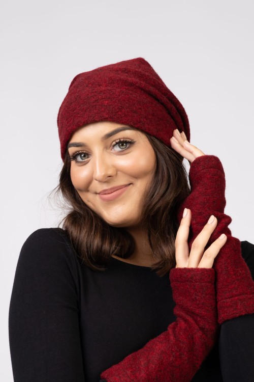 Maleni Czapka wełniana Fantazja bordowa