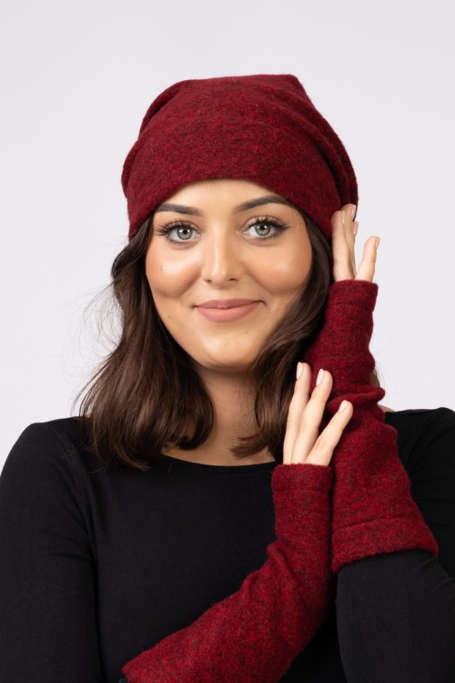 Maleni Czapka wełniana Fantazja bordowa