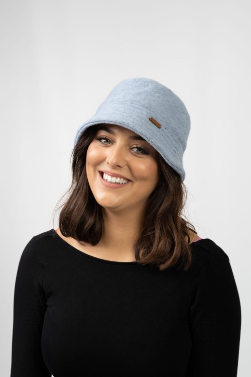 Maleni Kapelusz typu bucket z wełny błękitny