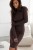 Czekoladowa elastyczna sukienka w prążek NOLIA-7 4336  | 1459-S