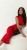 Czerwona dopasowana sukienka midi MADELINE-3 4476  | 1536-S