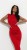 Czerwona dopasowana sukienka midi MADELINE-4 4476  | 1536-S
