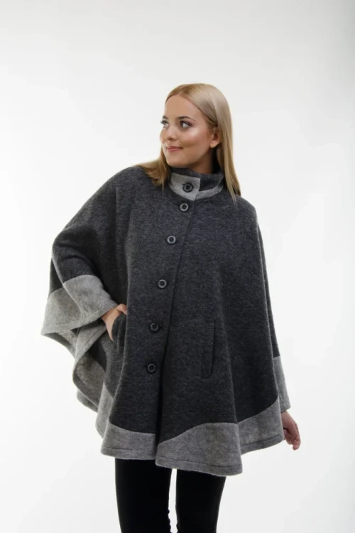 Maleni poncho Irma grafit