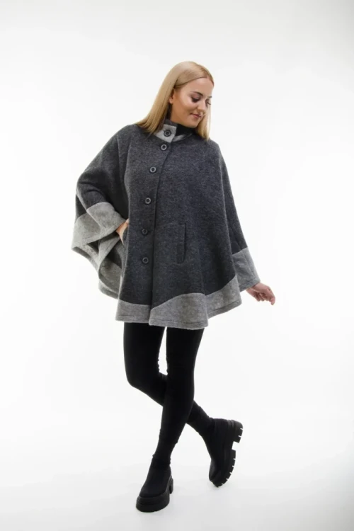 Maleni poncho Irma grafit
