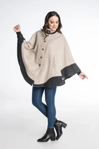 Maleni poncho Irma beżowe