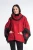 Czerwono-grafitowe ponczo damskie oversize z 100% wełny – Greta Maleni (3).webp