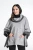 Szare ponczo damskie oversize z 100% wełny – Greta Maleni (3).webp