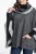 Grafitowe ponczo damskie oversize z 100% wełny – Greta Maleni (5).webp