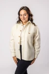 Koszula z wełny 100% – kremowa bluza oversize London