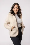 Kurtka/bluza wełniana SIMPLE z kapturem – beżowa