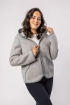 Kurtka/bluza wełniana SIMPLE z kapturem – grafitowa