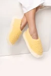 Pantofle wełniane CRAZY COLOR – masełkowy żółty, 100% wełny Merynos