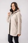 Bluza/kurtka z wełny ELIZA z kapturem – beżowa