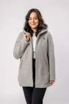 Bluza/kurtka z wełny ELIZA z kapturem – szara