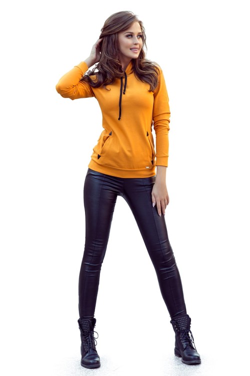 262-1 Bluza z kapturem i kieszonkami - kolor musztardowy-6 947