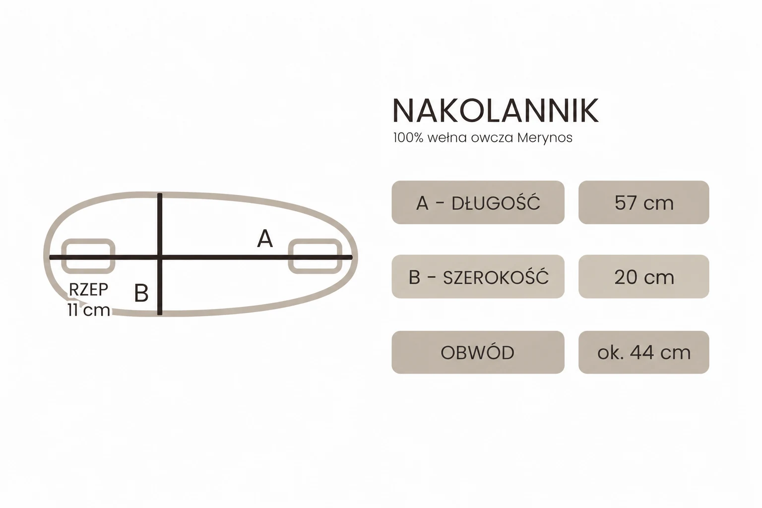Nakolannik rozmiary